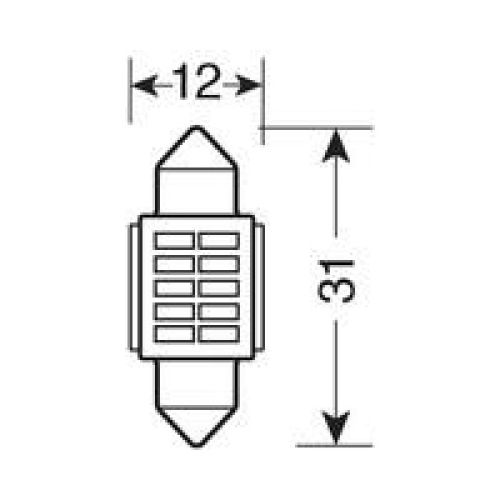 ΛΑΜΠΑΚΙ ΠΛΑΦΟΝΙΕΡΑΣ 12V 12x31mm 150lm ΛΕΥΚΟ MEGA-LED10 (ΔΙΠΛΗΣ ΠΟΛΙΚΟΤΗΤΑΣ- CAN-BUS) BLISTER 1ΤΕΜ.