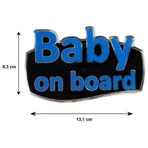BABY ON BOARD ΑΥΤΟΚΟΛΛΗΤΟ ΕΞΩΤΕΡΙΚΗΣ ΧΡΗΣΗΣ 13,1 Χ 8,3cm ΜΠΛΕ/ΜΑΥΡΟ/ΧΡΩΜΙΟ ΜΕ ΕΠΙΚΑΛΥΨΗ ΣΜΑΛΤΟΥ - 1 ΤΕΜ.