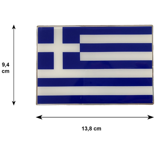 GREECE ΑΥΤΟΚΟΛΛΗΤΗ ΕΛΛΗΝΙΚΗ ΣΗΜΑΙΑ 13,8 X 9,4 cm ΜΠΛΕ/ΛΕΥΚΟ/ΧΡΩΜΙΟ ΜΕ ΕΠΙΚΑΛΥΨΗ ΕΠΟΞΕΙΔΙΚΗΣ ΡΥΤΙΝΗΣ (ΥΓΡΟ ΓΥΑΛΙ) - 1 ΤΕΜ.