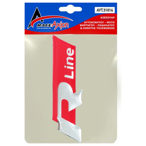 R LINE (VW) ΑΥΤΟΚΟΛΛΗΤΟ ΣΗΜΑ ΚΟΚΚΙΝΟ/ΧΡΩΜΙΟ 7,5x2,1cm ΜΕ ΕΠΙΚΑΛΥΨΗ ΕΠΟΞΕΙΔΙΚΗΣ ΡΥΤΙΝΗΣ - 1 ΤΕΜ.