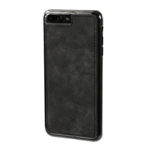 APPLE iPHONE 7 PLUS MAGNET-X ΜΑΓΝΗΤΙΚΗ ΔΕΡΜΑΤΙΝΗ ΘΗΚΗ ΑΝΘΡΑΚΙ