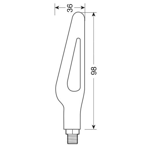 ΦΛΑΣ ΜΟΤΟ GLORY SQ ΜΑΥΡΑ 12V SMD LED 98x36mm