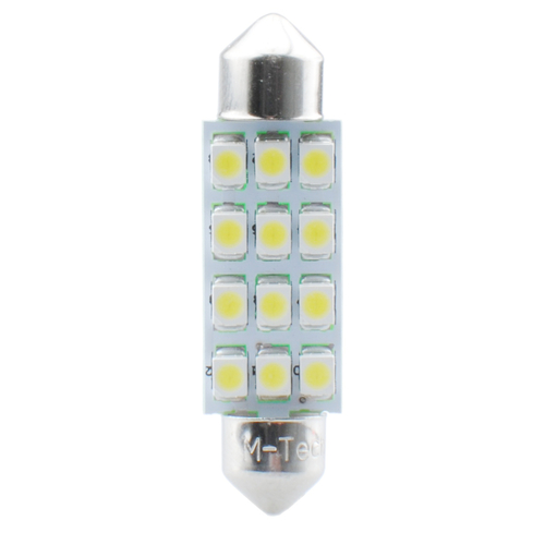 ΛΑΜΠΑΚΙΑ ΠΛΑΦΟΝΙΕΡΑΣ C5W/C10W 12V 0,96W SV8,5 41mm PREMIUM LED 12xSMD3528 ΛΕΥΚΟ 1ΤΕΜ.