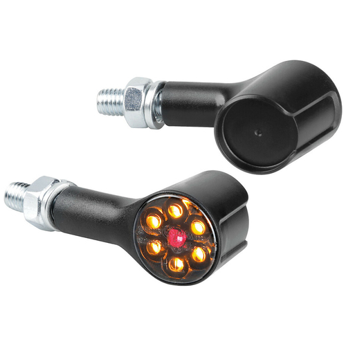 ΦΛΑΣ MOTO ΠΙΣΩ 12V SMD LED MAGNIFIER ΜΑΥΡΟ/ ΣΤΡΟΓΓΥΛΟ 3ΧΡΗΣΕΩΝ (ΘΕΣΕΩΣ /ΦΛΑΣ/ΣΤΟΠ) 50x25mm  LAMPA  - 2 TEM.