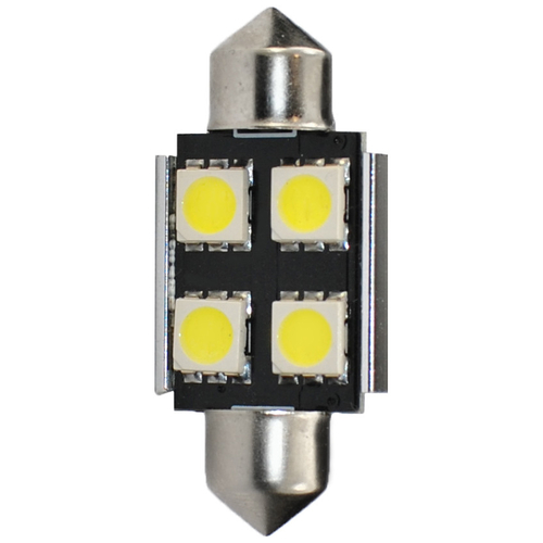 ΛΑΜΠΑΚΙΑ ΠΛΑΦΟΝΙΕΡΑΣ C5W/C10W 12V 0,96W SV8,5 36mm CAN-BUS+RADIATOR LED 4xSMD5050 PREMIUM ΛΕΥΚΟ 1ΤΕΜ