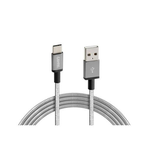 ΚΑΛΩΔΙΟ USB ΦΟΡΤΙΣΗΣ ΚΑΙ ΣΥΓΧΡΟΝΙΣΜΟΥ IRON SILVER LINE - TYPE C (100 cm)