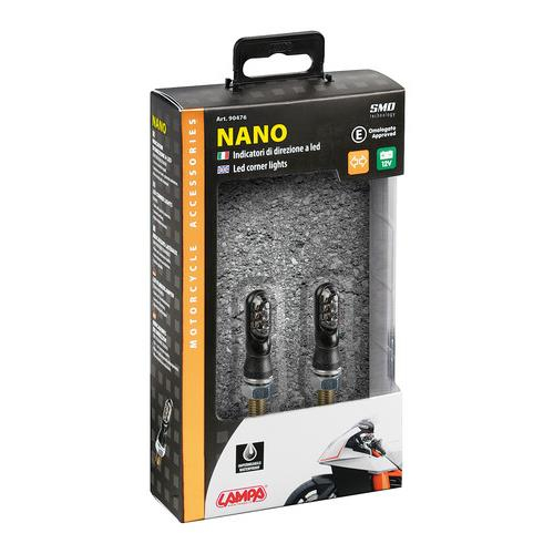 ΦΛΑΣ ΜΟΤΟ NANO LED 12V 35x18mm ΜΑΥΡΑ 2 ΤΕΜ.