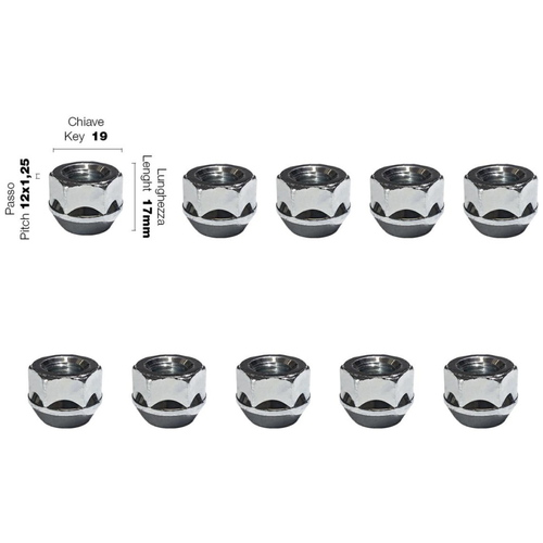 ΠΑΞΙΜΑΔΙ ΚΩΝΙΚΟ 12χ1,25 (17mm) (19) 10ΤΕΜ.