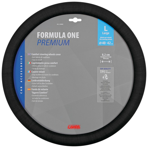 ΚΑΛΥΜΜΑ ΤΙΜΟΝΙΟΥ FORMULA ONE 40/42 cm (L) - ΜΑΥΡΟ/ΑΟΣΜΟ/ECO-FRIENDLY