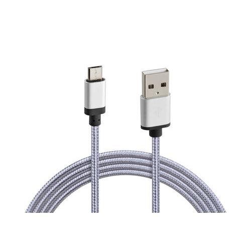 ΚΑΛΩΔΙΟ ΦΟΡΤΙΣΗΣ ΚΑΙ ΣΥΓΧΡΟΝΙΣΜΟΥ MICRO USB SUPER RESISTANT 100cm SILVER LINE