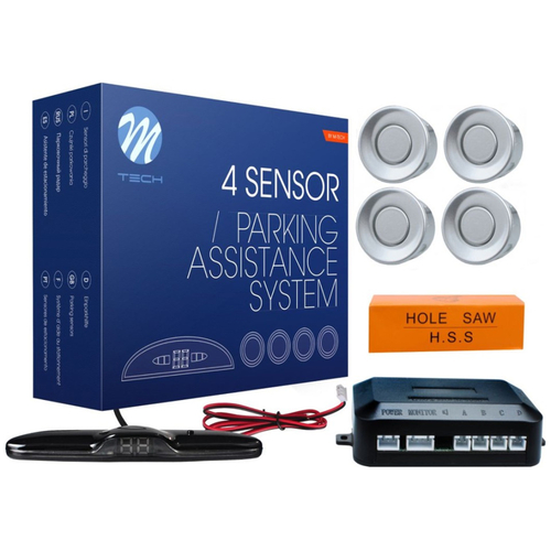 ΣΥΣΤΗΜΑ ΠΑΡΚΑΡΙΣΜΑΤΟΣ 12V ΜΕ 4 ΑΙΣΘΗΤΗΡΕΣ (ΑΣΗΜΙ) 21,5mm ΚΑΙ SLIM ΨΗΦΙΑΚΗ ΟΘΟΝΗ (120 X 33 X 16mm) M-TECH