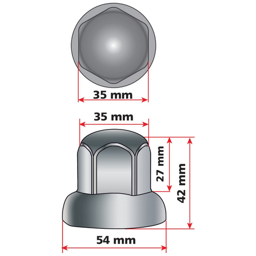 ΚΑΠΑΚΙΑ ΜΠΟΥΛΟΝΙΩΝ ΦΟΡΤΗΓΟΥ INOX 33mm 10ΤΕΜ.