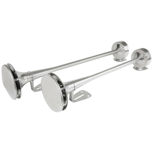 ΚΟΡΝΑ ΔΙΠΛΗ ΠΝΕΥΜΑΤΙΚΗ 118dB 24V  58+64cm ΜΕ ΒΑΣΕΙΣ ΣΤΗΡΙΞΗΣ