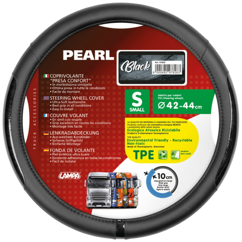 ΚΑΛΥΜΜΑ ΤΙΜΟΝΙΟΥ ΦΟΡΤΗΓΟΥ PEARL BLACK ΔΕΡΜΑΤΙΝΗ ΜΑΥΡΟ (S) 42-44cm ΟΙΚΟΛΟΓΙΚΟ ΚΑΙ ΑΟΣΜΟ