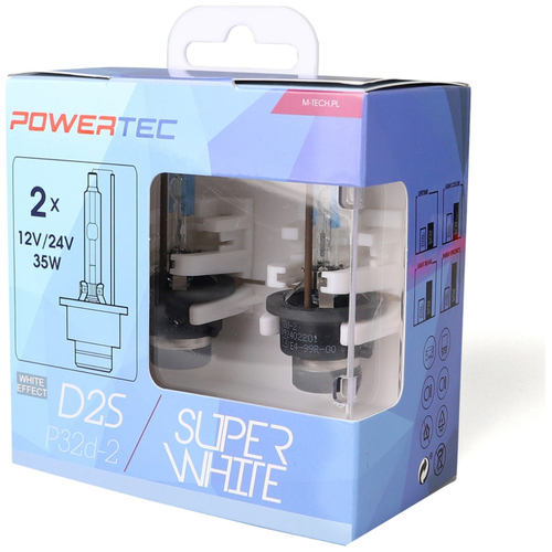 D2S 12V 34W P32d-2 5.000K POWERTEC SUPER WHITE 2ΤΕΜ. M-TECH