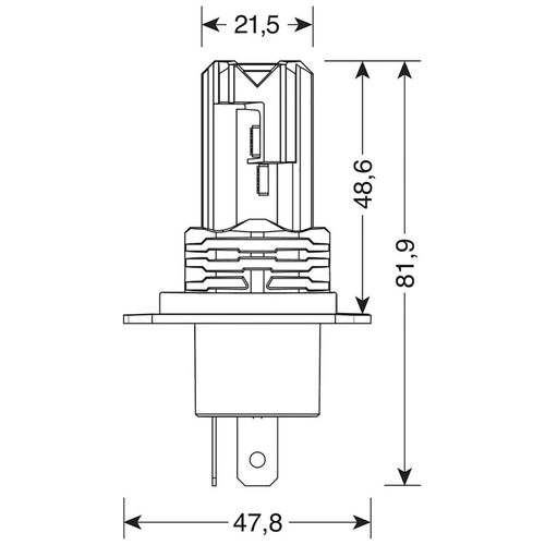 H4 HALO KILLER P43t 9-32V -20W  - 6500K - 3200lm HALO LED KIT SERIES 10 (12 LED ZES CHIPS) - 2 ΤΕΜ.