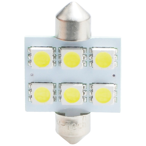 ΛΑΜΠΑΚΙΑ ΠΛΑΦΟΝΙΕΡΑΣ C5W/C10W 12V 1,44W SV8,5 36mm PREMIUM LED 6xSMD5050 ΛΕΥΚΟ BLISTER 2ΤΕΜ. M-TECH