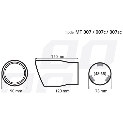 ΑΚΡΟ ΕΞΑΤΜΙΣΗΣ MT-007BLC 48-65mm - ΣΤΡΟΓΓΥΛΟ AMIO – 1 ΤΕΜ.