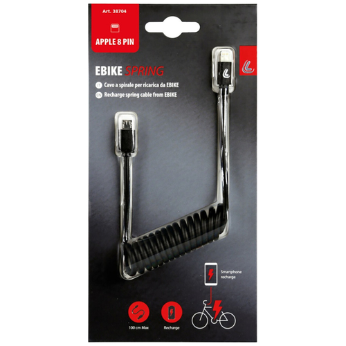 ΚΑΛΩΔΙΟ ΦΟΡΤΙΣΗΣ ΚΙΝΗΤΟΥ E-BIKE SPRING MICRO USB- APPLE 8 PIN ΣΠΙΡΑΛ 25-100cm