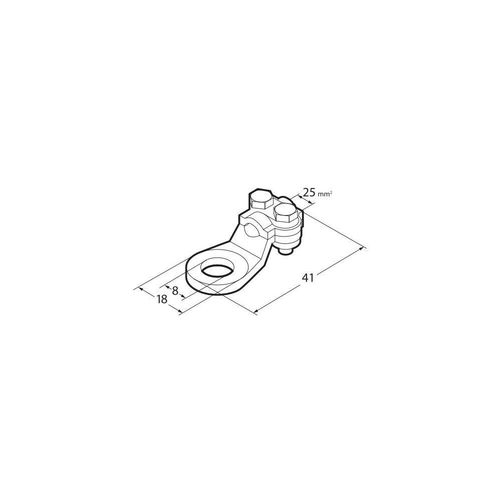 ΑΚΡΟΔΕΚΤΕΣ ΚΑΛΩΔΙΩΝ ΜΠΑΤΑΡΙΑΣ 25mm²  ΜΕ ΤΡΥΠΑ 8mm ΜΕ ΠΛΑΚΑ ΣΥΣΦΙΞΗΣ 2ΤΕΜ