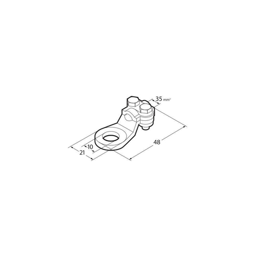 ΑΚΡΟΔΕΚΤΕΣ ΚΑΛΩΔΙΩΝ ΜΠΑΤΑΡΙΑΣ 35mm²  ΜΕ ΤΡΥΠΑ 10mm ΜΕ ΠΛΑΚΑ ΣΥΣΦΙΞΗΣ 2ΤΕΜ