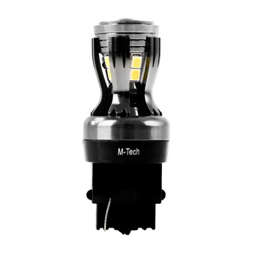 P27W 3156 12/24V W2.5x16d 3,3W 14xSMD LED ΛΕΥΚΟ CANBUS BLISTER  M-TECH - 1ΤΕΜ.