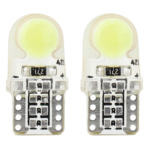 T10 12V W2,1x9,5d ΛΕΥΚΟ 5.600K 1xCOB LED ΣΙΛΙΚΟΝΗΣ(ΚΑΡΦΩΤΟ) AMIO - 2 ΤΕΜ.