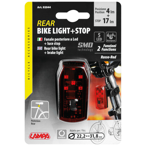 ΦΩΣ ΠΟΔΗΛΑΤΟΥ ΠΙΣΩ ΜΕ ΕΝΔΕΙΞΗ ΦΡΕΝΑΡΙΣΜΑΤΟΣ ΜΕ 5LED SMD ΚΟΚΚΙΝΟ 31x60x25mm 1ΤΕΜ