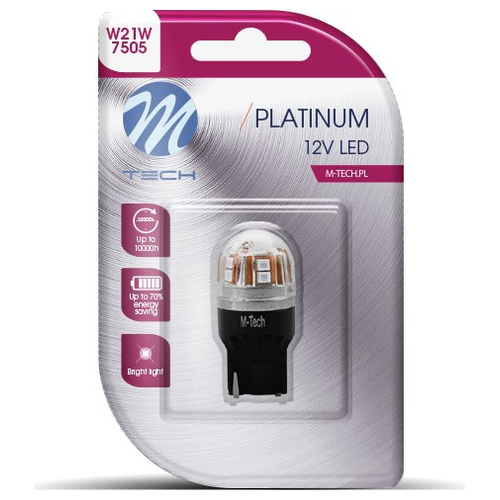 W21W (T20) 12/24V W3x16d 15xSMD2835 LED ΚΟΚΚΙΝΟ CAN-BUS BLISTER  M-TECH - 1 ΤΕΜ.