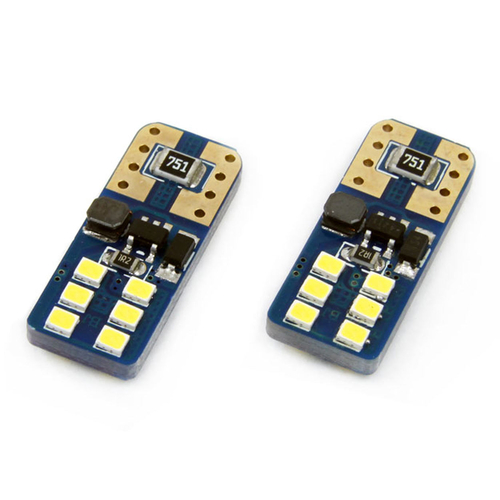 T10 12V W2,1x9,5d ΛΕΥΚΟ 5.600K 12SMDx2016​ AMIO - 2 ΤΕΜ.