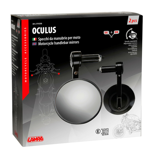 ΚΑΘΡΕΠΤΕΣ MOTO ΓΙΑ ΑΝΤΙΒΑΡΟ ΣΤΡΟΓΓΥΛΟΙ  95,5mm/18-23mm OCULUS LAMPA - 2 ΤΕΜ