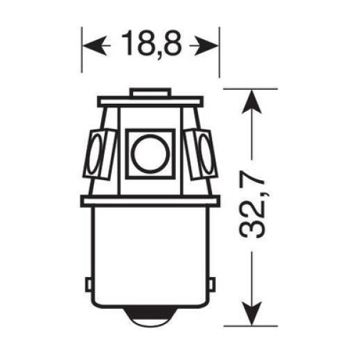 R5W BA15s 24/28V 6SMDX1CHIP LED 35lm ΚΟΚΚΙΝΟ ΚΟΥΤΙ LAMPA - 20 ΤΕΜ.
