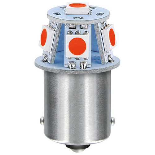 R5W BA15s 24/28V 6SMDX1CHIP LED 35lm ΚΟΚΚΙΝΟ ΚΟΥΤΙ LAMPA - 20 ΤΕΜ.