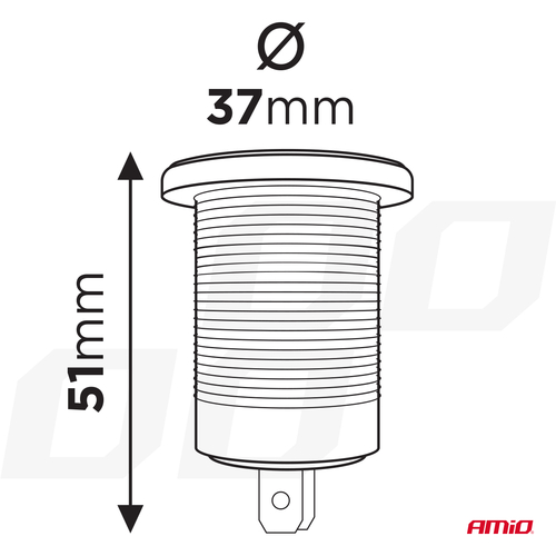 ΠΡΙΖΑ ΜΕ 2 ΘΥΡΕΣ USB ΚΑΙ ΚΑΠΑΚΙ ΚΟΚΚΙΝΗ 12/24V 5-12V 3.0A QUICK CHARGER MOD-09 AMIO -1 ΤΕΜ.
