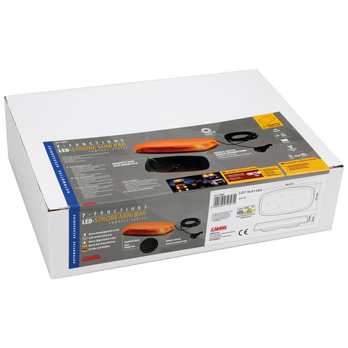 ΦΑΡΟΣ/ΣΤΡΟΜΠΟ MINI BAR 12/24V 38W 84LED ΠΟΡΤΟΚΑΛΙ 7 ΧΡΗΣΕΩΝ ΜΕ ΦΙΣ ΑΝΑΠΤΗΡΑ ΜΑΓΝΗΤΙΚΟ 304,5x157,4mm