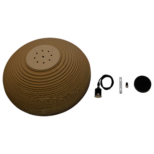 GloboStar® NAXOS 01298 Vintage Κρεμαστό Φωτιστικό Οροφής Μονόφωτο 3D από Επεξεργασμένο Σκληρό Καφέ Χαρτόνι Καμπάνα Φ56 x Y25cm