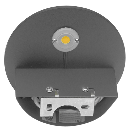 GloboStar® 93055 LED Φωτιστικό Τοίχου Απλίκα Αρχιτεκτονικού Φωτισμού Round Back Light Γκρι Αδιάβροχο IP54 10 Watt 60° 1400lm 230V CREE Θερμό Λευκό Φ14 x Π5.1cm