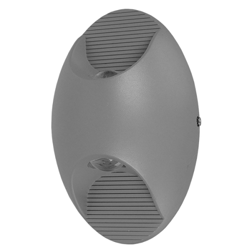 GloboStar® 96455 LED Φωτιστικό Τοίχου Αρχιτεκτονικού Φωτισμού Οβάλ Up Down Γκρι Αδιάβροχο IP65 10 Watt CREE 24° 1400lm 230v Θερμό Λευκό Μ16 x Π7 x Υ10cm