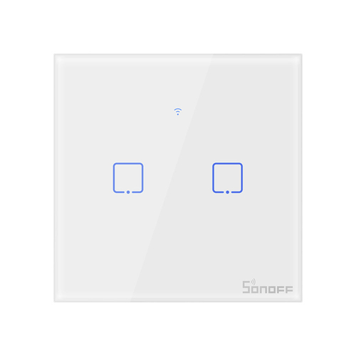 GloboStar® 80016 SONOFF T0EU2C-TX-EU-R2 - Wi-Fi Smart Wall Touch Button Switch 2 Way TX GR Series