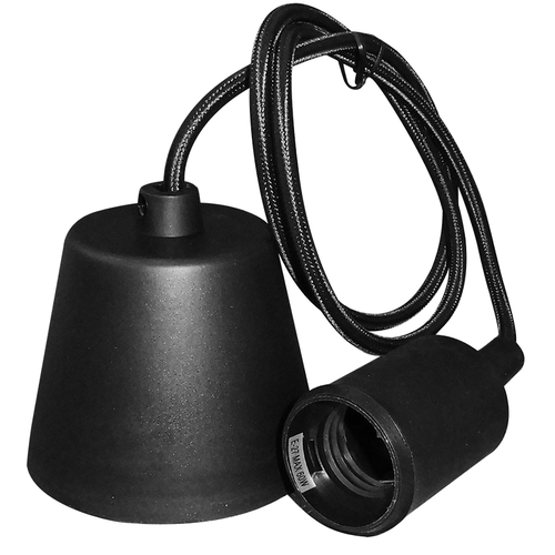 ELVHX - EL329302 | ΣΕΤ ΣΙΛΙΚΟΝΗΣ U+U ΡΟΖΕΤΑ ΜΕ ΚΑΛΩΔΙΟ 1mt 2x0.75mm² & NTOYI E27 MAYΡΟ