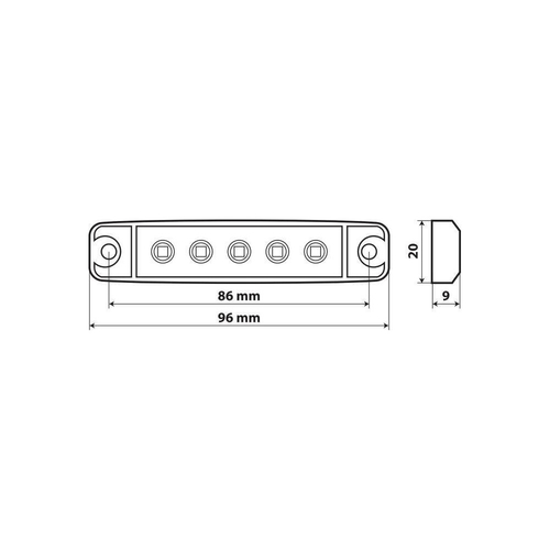 ΦΩΣ ΟΓΚΟΥ 12/24V 5xSMD LED ΚΟΚΚΙΝΟ 96x20mm ΜΕ ΕΓΚΡΙΣΗ ΤΥΠΟΥ R7/R10  LAMPA - 1 TEM.