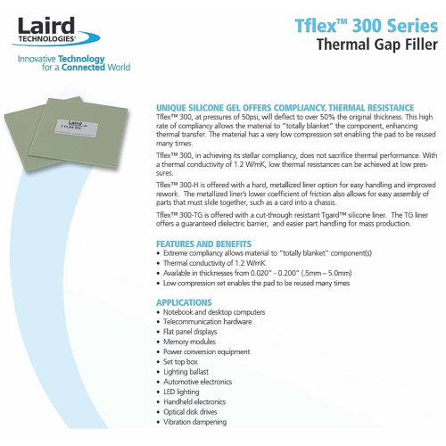 LAIRD Thermal Pad Tflex 300 Series 1.016mm