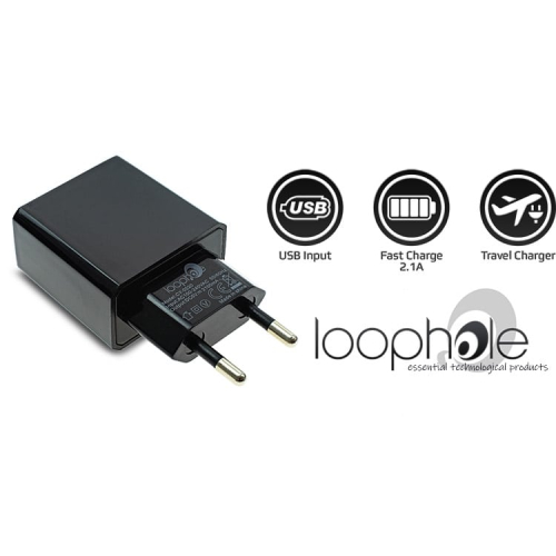 LOOPHOLE Premium Travel Adapter 2.1A Black