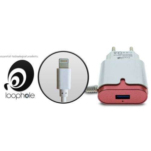 LOOPHOLE AC Adapter Lightning RED