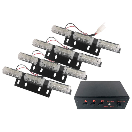 Εξωτερικά Φώτα Οδικής Βοήθειας STROBO LED 4x3 36W 10-30V IP65 Αδιάβροχα Πορτοκαλί GloboStar 88981
