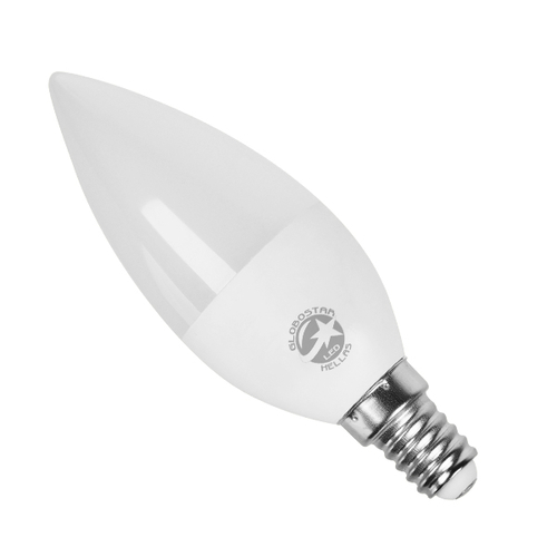 GloboStar® 77458 Λάμπα LED E14 Κεράκι C37 6W 230V 550lm 260° Θερμό Λευκό 3000k Dimmable