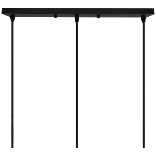 DIY Ροζέτα Φωτιστικού Μαύρη Ορθογώνια 500x50mm με 3 Τρύπες GloboStar 90822