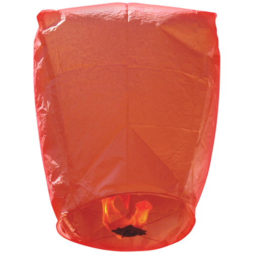 GloboStar® 35214 Ιπτάμενο Φαναράκι - Sky Lantern για Δεξιώσεις - Γιορτές - Κόκκινο Φ40 x Υ70cm
