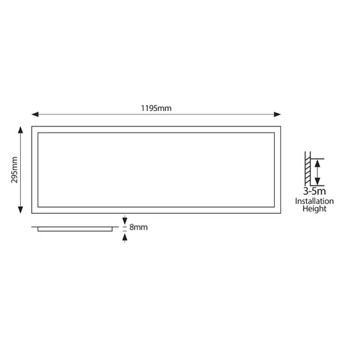 ΦΩΤΙΣΤΙΚΟ PANEL LED 120X30 40W 3000Κ ΛΕΥΚΟ PLUS