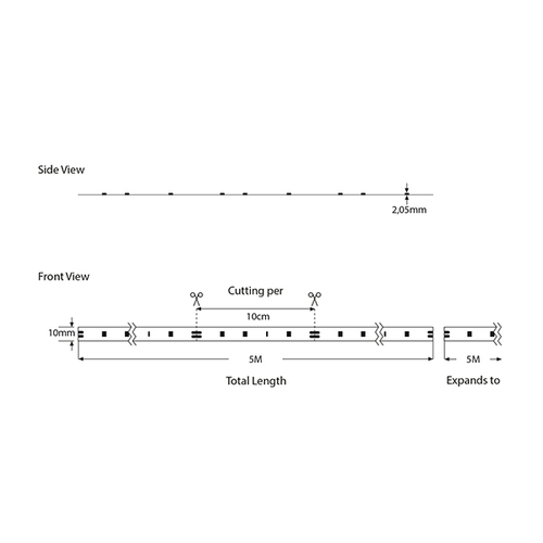 ΤΑΙΝΙΑ LED 5M 7,2W 12V 3000K IP20 VALUE